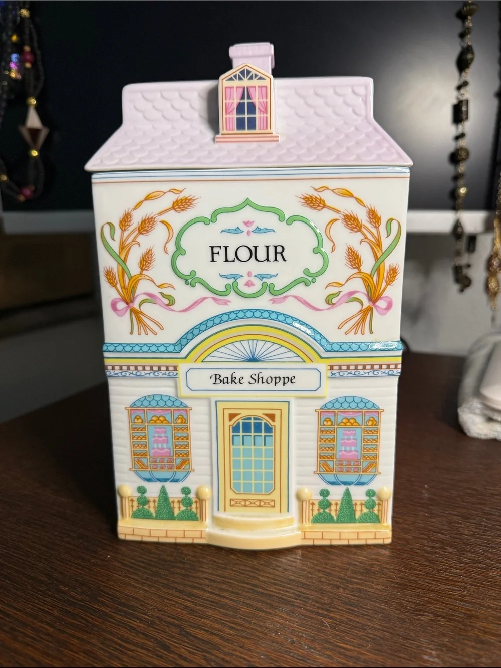 The Lenox Village Canisters Flour House with Coffee Lid